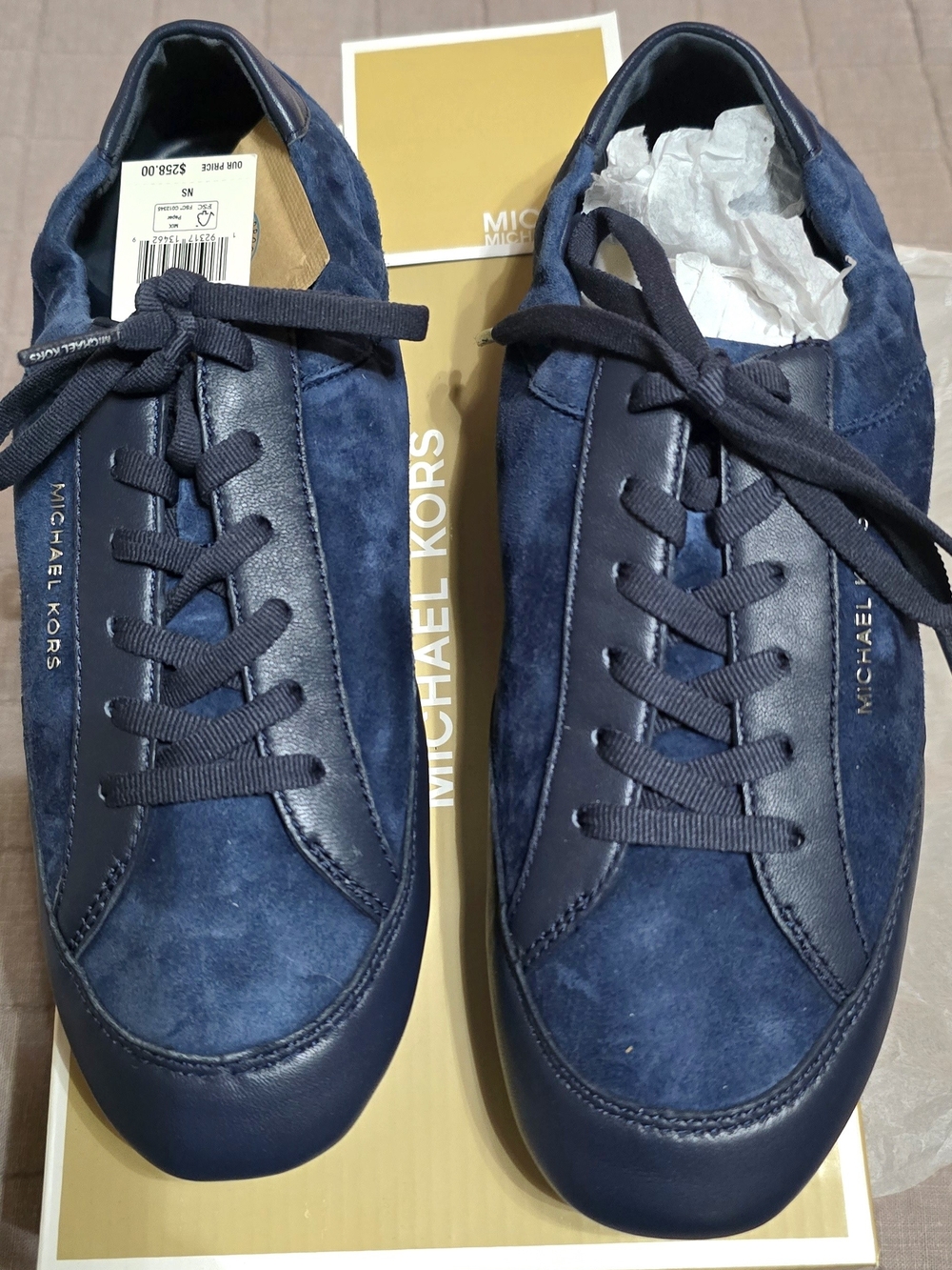 Michael Kors Women Navy Suede & Leather Sneakers